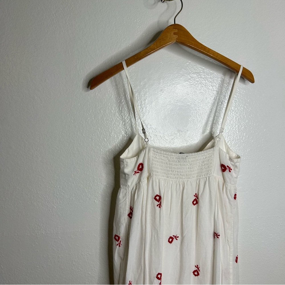 J. Crew Embroidered Beach Maxi Dress White Red 100% Cotton Size Small - Picture 4 of 13